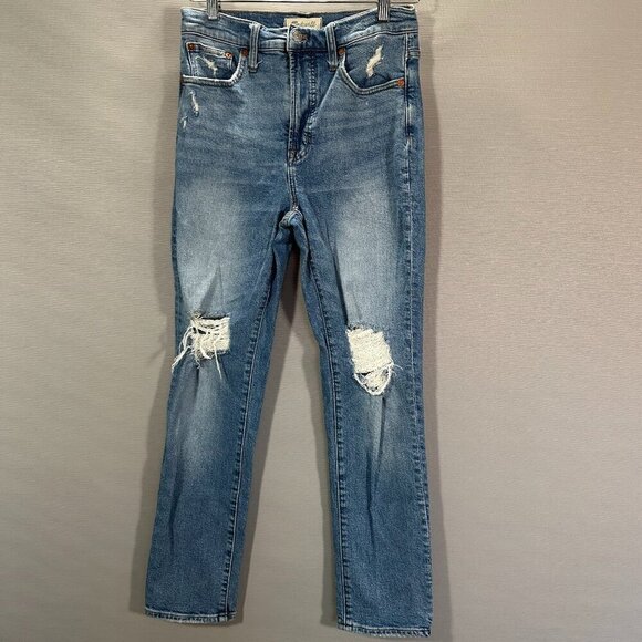 Madewell Jeans Womens 26 The Perfect Vintage Jeans Distressed Cotton Stretch - Picture 1 of 15